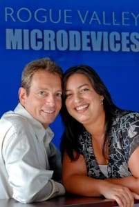 Jessica Gomez and her husband, Patrick Kayatta founders of Rogue Valley Microdevices Photo Courtesy of <a href=
