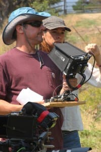 Gary and Anne Lundgren on location for the filming of their recent film project, "Black Road." Photo credit: Mark Arinsberg