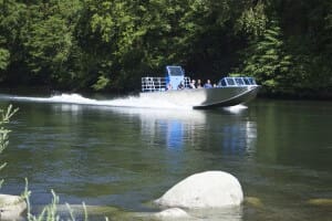 Katanacraft hydro-jetboat being tested on the Rogue River in Grants Pass, Oregon.