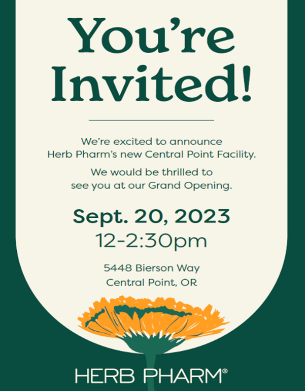 Press Release Herb Pharm Expansion to Jackson County Ribbon Cutting and Grand Opening